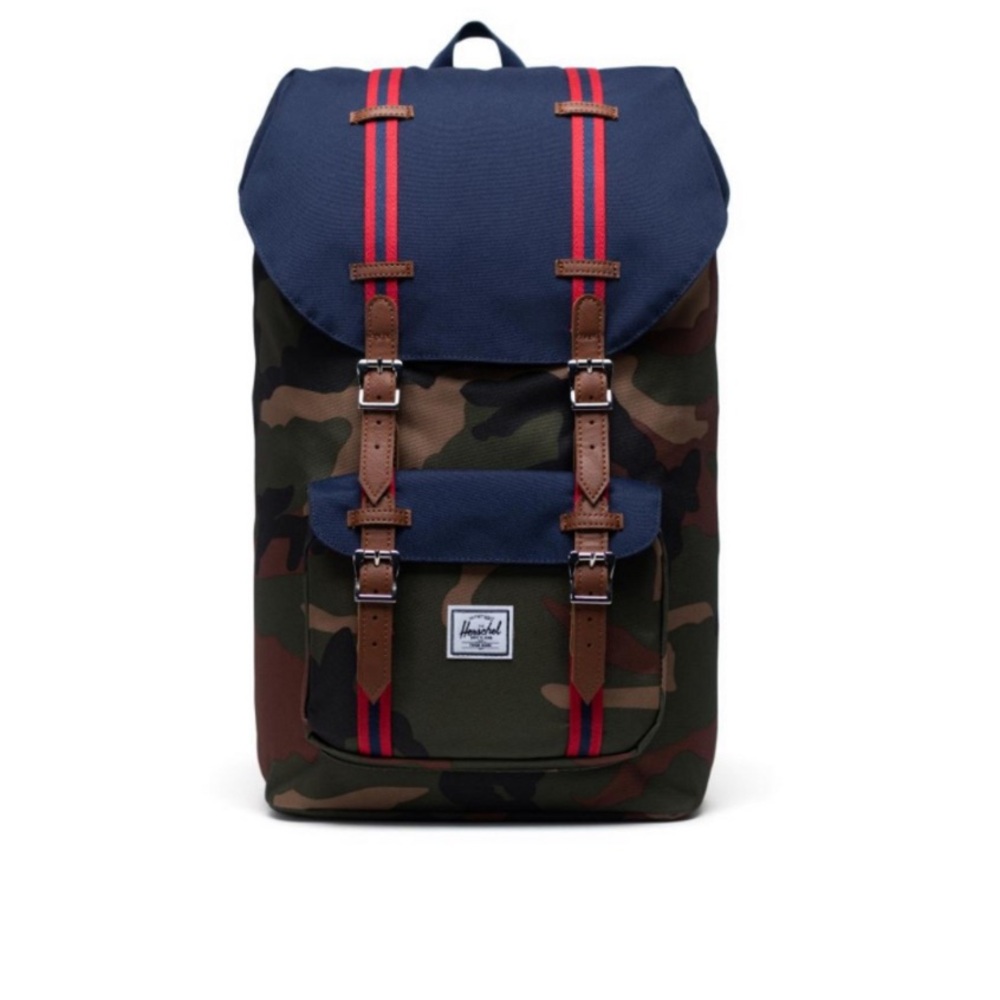 Herschel Little America backpack in Woodland Camo/Peacoat/Tan